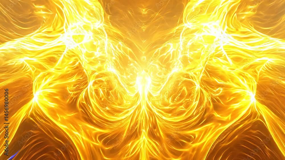 Poster vibrant abstract light pattern swirling energy and golden glow create mesmerizing visual effects