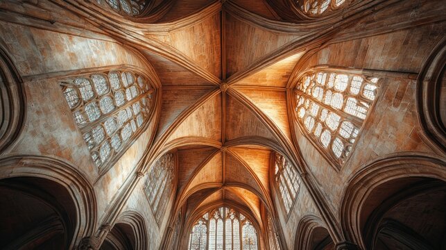 Ancient cathedral vaulted ceiling
