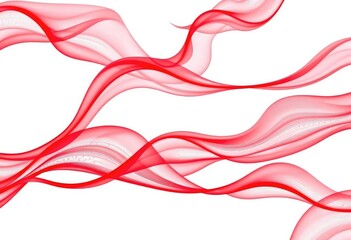 Abstract crimson wave patterns flow across a stark white backdrop, design, background texture