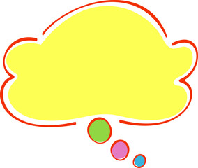 Hand-drawn style speech bubble illustration