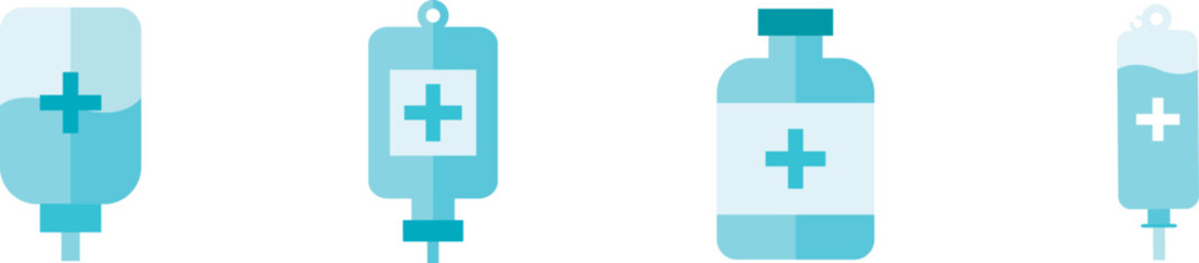 Infusion set icon in flat style. infusion bag icon. Vector illustration