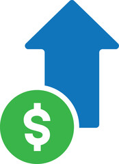 Increase and decrease dollar arrow icon. USD up and down sign symbol