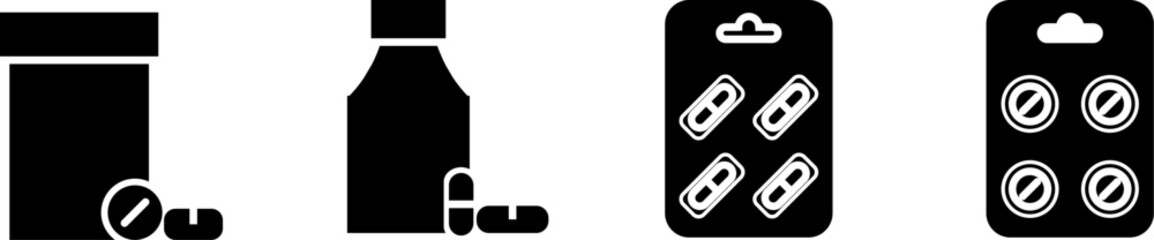 Medicine icon set. Medicine and drugs