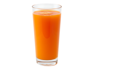 Glass of carrot juice isolated on transparent background