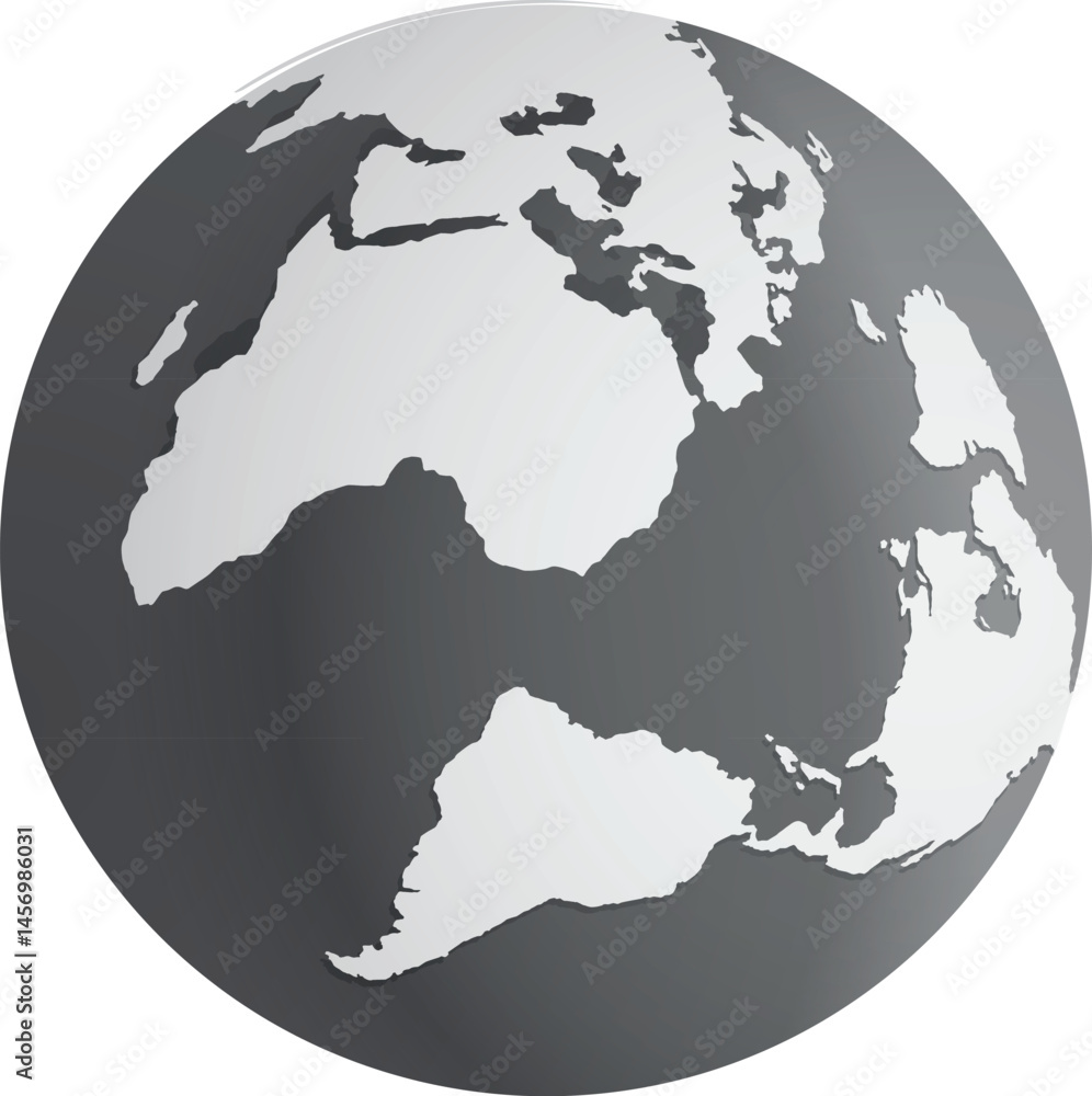 Poster planet earth or world globe with oceans and water flat vector color icon for apps and websites