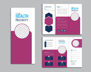 Professional business tri fold brochure design. Professional business tri Template Design. Medical...