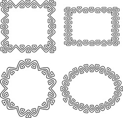 A set of decorative frames in ethnic style. A set 