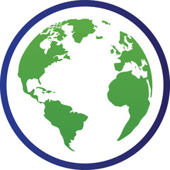 Obraz premium Planet earth or world globe with oceans and water flat vector color icon for apps and websites