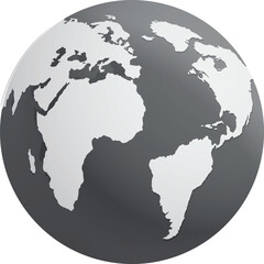 Naklejka premium Planet earth or world globe with oceans and water flat vector color icon for apps and websites