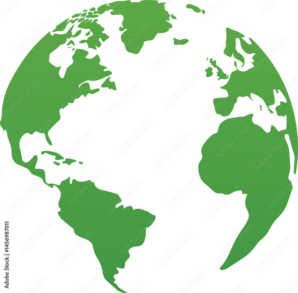 Poster planet earth or world globe with oceans and water flat vector color icon for apps and websites