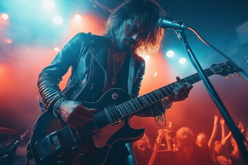 Fierce Rock Singer Caught Mid-Performance as Lights Blaze and Crowd Roars in Rhythm