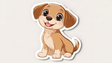 Adorable cartoon dog illustration for children's decor.