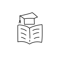 graduation doodle icon
