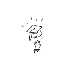 graduation doodle icon