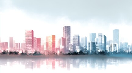 Fototapeta premium Cityscape Panorama Digital Art