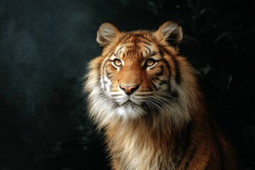 Close-up Portrait of a Majestic Tiger