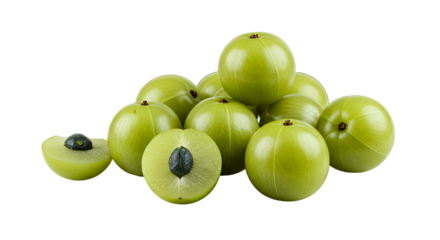 Indian Gooseberry Amla Isolated on Transparent Background