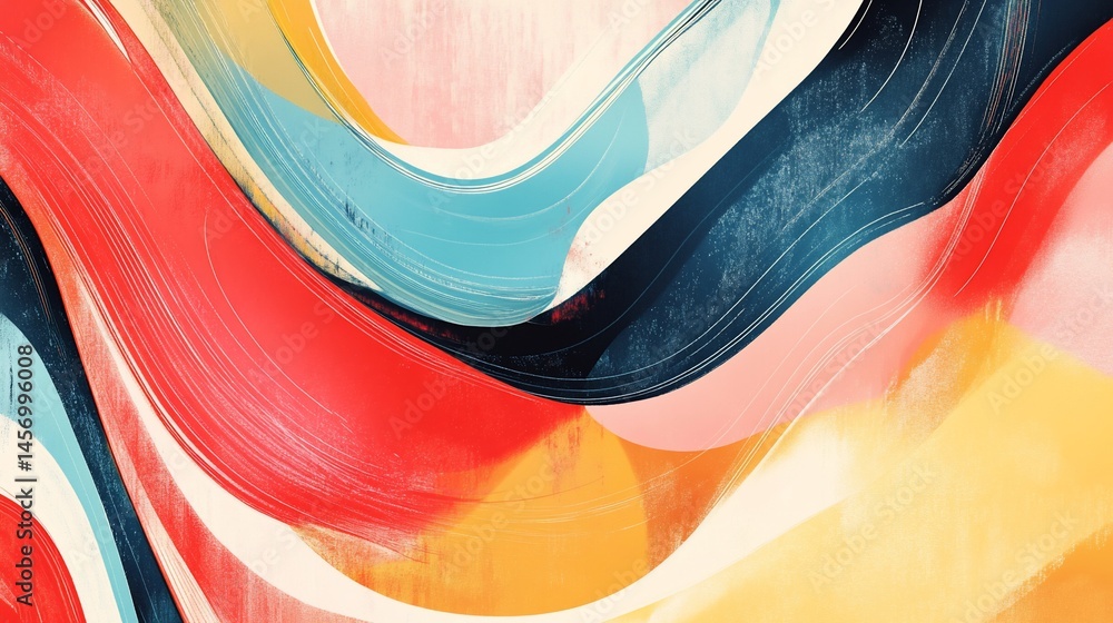 Poster abstract colorful paint swirls, dynamic flowing texture background.