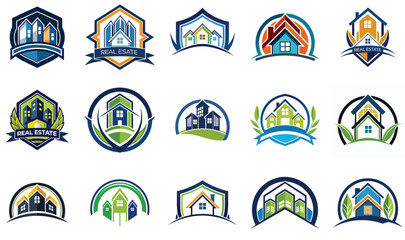 real estate logo element set 