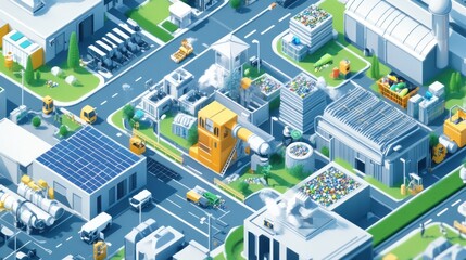 Urban Recycling Facility.  Sustainable city infrastructure