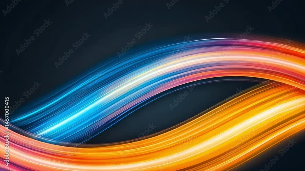Poster abstract wave of energy: a dynamic composition of flowing energy, with vibrant bands of color weavin