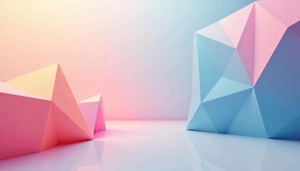 Abstract geometric shapes in calming pastel hues, modern, shape