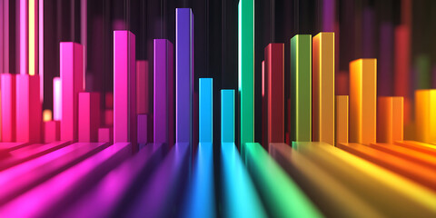 Obraz premium Vibrant Rainbow Color Bars Abstract Background