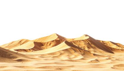 A golden desert landscape featuring dramatic sand dunes under a stark, black sky.