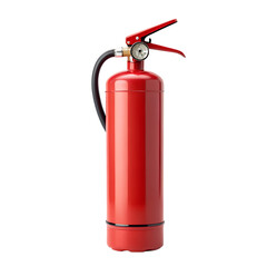 Fototapeta premium Fire Extinguisher: A meticulously crafted shot showcasing a vibrant fire extinguisher, embodying a symbol of safety and preparedness.