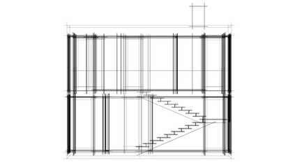 Architectural drawing vector 3d illustration