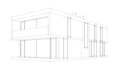 Fototapeta premium Architectural drawing vector 3d illustration