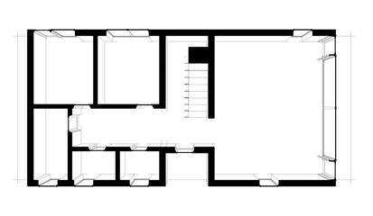 Architectural drawing vector 3d illustration
