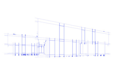 Architectural drawing vector 3d illustration
