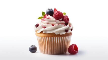  Delightful Raspberry and Blueberry Cupcake