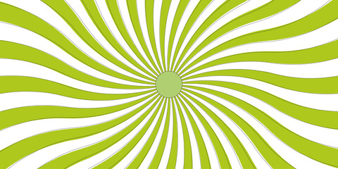Abstract vibrant optical illusion pattern and radial olive with white stripes. Summer sunny and radial. Vintage beam sunburst texture. Radial sunrise or sunset light retro Spiral radial.