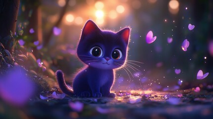  Whimsical Kitten in a Magical Setting