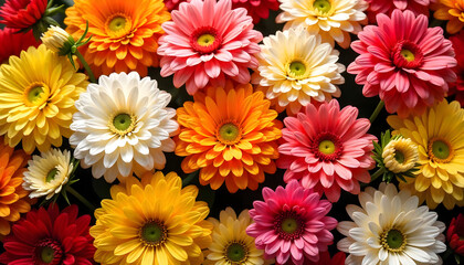 Close up flowers in full color