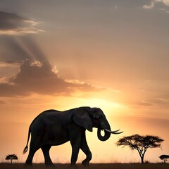 Fototapeta premium A silhouette of an elephant