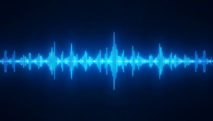 Illustration of sound wave, with blue illustration and black background