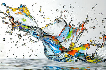 Colorful Water Splash Abstract Background