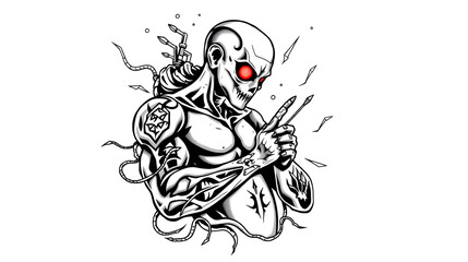 Obraz premium Cybersigilism Tattoo Vector