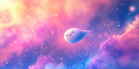 Fototapeta premium Pastel Nebula Cloud Creature Fantasy Art Wallpaper