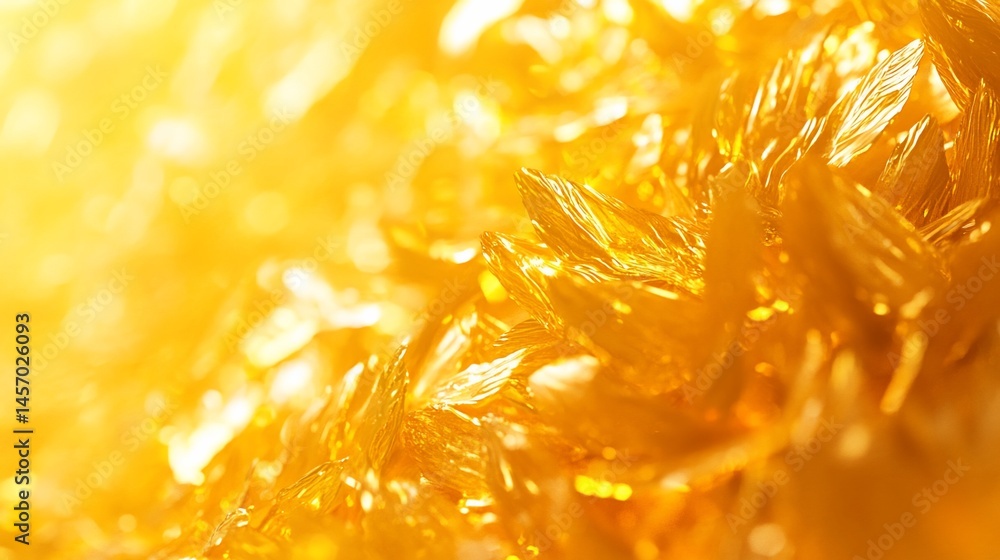 Poster abstract golden texture with sharp, crystalline structures.