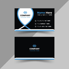 Modern, creative, and simple double-sided landscape orientation clean vector corporate business card template with stylish colour for business and personal use illustration design