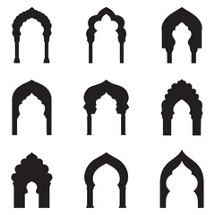 Islamic Mosque Vector Shape Set for Design Projects