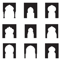 Minimal Mosque Silhouette Vector Elements