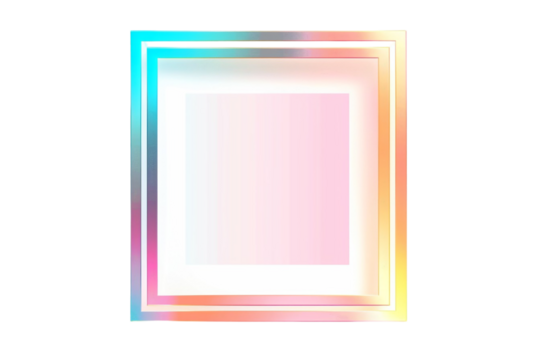 Square Gradient Frame – 3D Colorful Gradient Border Isolated on Transparent Background