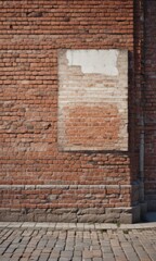 Naklejka premium Street poster mockup, weathered brick background, old, aged