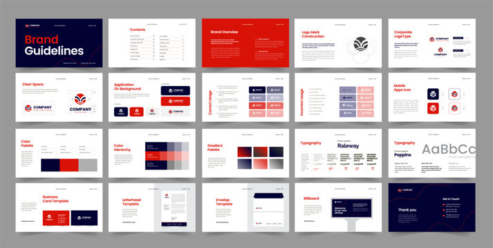 brand guideline presentation template, brand manual design, brand guide template, brand style guide presentation 