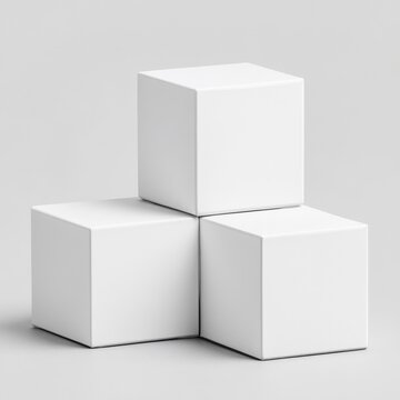 White Blank Cubes Display Mockup